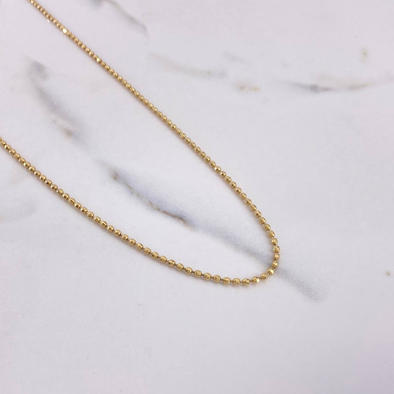 Military Chain 6.2gr / 50cm / 2mm Bead Diamond Cut Yellow Gold +3 $