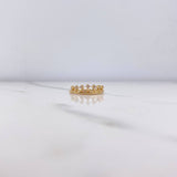 Queen Crown Ring 2.8gr / Size 6 3/4 / White Zircons Yellow Gold &