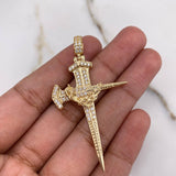 Dije Cruz Clavos 7.75gr / 5.4cm / Circones Blancos Oro Amarillo $