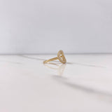 Ring Circle Faith 1.75gr / Size 5 1/2 / White Zircons Yellow Gold &