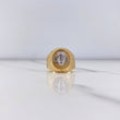 Anillo Vaca 4.4gr / T8 1/4 / Circones Blancos Dos Oros Amarillo Blanco &