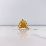 Pendant Indian 6.45gr / 2.6cm / White Black Fuchsia Green Zircons Yellow Gold &