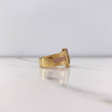 Anchor Ring 7.95gr / T10 3/4 / White Zircons Three Golds &