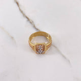 Anchor Ring 7.95gr / T10 3/4 / White Zircons Three Golds &