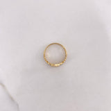 Heart Crown Ring 2.7gr / Size 6 1/4 / White Zircons Two Yellow and White Golds &