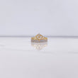Heart Crown Ring 2.7gr / Size 6 1/4 / White Zircons Two Yellow and White Golds &
