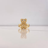 Bear Ring 3.65gr / Size 5 1/2 / White Blue Zircons Yellow Gold &