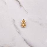 Pendant Bear 3.35gr / 2.5cm / Blue White Zircons Yellow Gold $