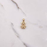 Pendant Bear 3.35gr / 2.5cm / Blue White Zircons Yellow Gold $