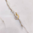 Pendant Letter O 0.75gr / 1.7cm / White Zirconia Yellow Gold $