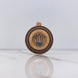 Pendant Medalla Corona RX 20gr / 5.3cm / Black Zircons Two White and Rose Golds &