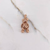 Pendant Articulated Bear Bow Tie 6.1gr / 3.2cm / Blue White Zircons Rose Gold $