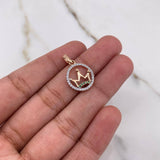 Pendant Corona 1.4gr / 2.2cm / White Green Zircons Rose Gold &