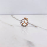 Pendant Corona 1.4gr / 2.2cm / White Green Zircons Rose Gold &