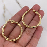 Hoop Earrings May 3.25gr / 3.3cm / Striped Yellow Gold &