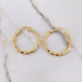 Hoop Earrings May 3.25gr / 3.3cm / Striped Yellow Gold &
