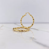 Hoop Earrings May 3.25gr / 3.3cm / Striped Yellow Gold &