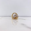 Horseshoe Ring Horse 14.05gr / Size 11 / Yellow White Zircons Two Yellow White Golds &