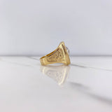 Horseshoe Ring Horse 14.05gr / Size 11 / Yellow White Zircons Two Yellow White Golds &