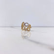 Love Ring 4.2gr / Size 7 1/2 / White Zircons Two-tone Yellow and White Gold $
