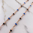 Dubai Chain 10.3gr / 60cm / 4mm Black Blue Rubber Rose Gold &