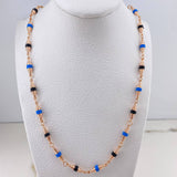 Dubai Chain 10.3gr / 60cm / 4mm Black Blue Rubber Rose Gold &