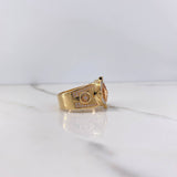 Anillo Brujula 11gr / T9 / Circones Blancos Tres Oros $