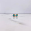 Stud Earrings Halo 1.65gr / White Blue Zircons Yellow Gold $