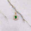 Pendant Halo 2.05gr / 1.9cm / Green White Zircons Yellow Gold $