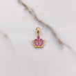 Pendant Corona 0.9gr / 1.6cm / Fuchsia Zircons Yellow Gold $