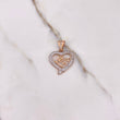 Pendant Heart Silhouette 2.95gr / 2.8cm / White Zircons Two-tone White and Rose Gold &