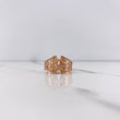 Corset Ring 4.5gr / Size 7 3/4 / White Zircons Rose Gold &
