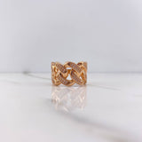 Cuban Ring 10gr / T8 3/4 / White Zircons Rose Gold &