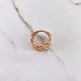 Cuban Ring 10gr / T8 3/4 / White Zircons Rose Gold &