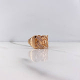 Cuban Ring 10gr / T8 3/4 / White Zircons Rose Gold &
