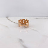 Cuban Ring 10gr / T8 3/4 / White Zircons Rose Gold &