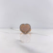Heart Ring 5.95gr / Size 6 / White Zircons Two-tone White and Rose Gold &