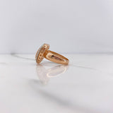 Heart Ring 5.95gr / Size 6 / White Zircons Two-tone White and Rose Gold &
