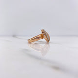 Heart Ring 5.95gr / Size 6 / White Zircons Two-tone White and Rose Gold &