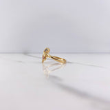 Butterfly Ring 2.15gr / Size 6 / Blue, Fuchsia, Green, White Zircons Yellow Gold &