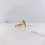 Butterfly Ring 2.15gr / Size 6 / Blue, Fuchsia, Green, White Zircons Yellow Gold &