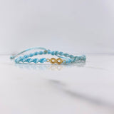 Blue Bracelet Charm Infinity 0.35gr / 1.4cm / Smooth Yellow Gold &