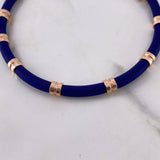 Bracelet Silicone Cylinder 8.75gr / 19cm / Blue Rose Gold &