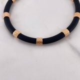 Pulso Silicona Cilindro 7.6gr / 19cm / Negro Oro Rosa &