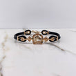 Bracelet Horseshoe Horse 12.55gr / 18cm / White Green Zircons Rose Gold &