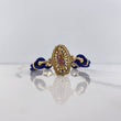 Bracelet Virgin Guadalupe 13.95gr / 17cm / Blue Fuchsia White Zircons Yellow Gold &