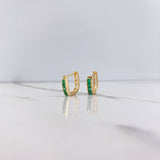 Hoop Earrings Herradura Doble 2.25gr / 1.1cm / Emerald 48 pts Rose Gold (Jewel) &