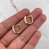 Hoop Earrings Herradura Doble 2.25gr / 1.1cm / Emerald 48 pts Rose Gold (Jewel) &