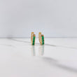 Candongas Herradura Doble 2.15gr / 1.1cm / Esmeralda 48 pts Oro Amarillo (Joya) &