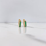 Hoop Earrings Herradura Doble 2.25gr / 1.1cm / Emerald 48 pts Rose Gold (Jewel) &